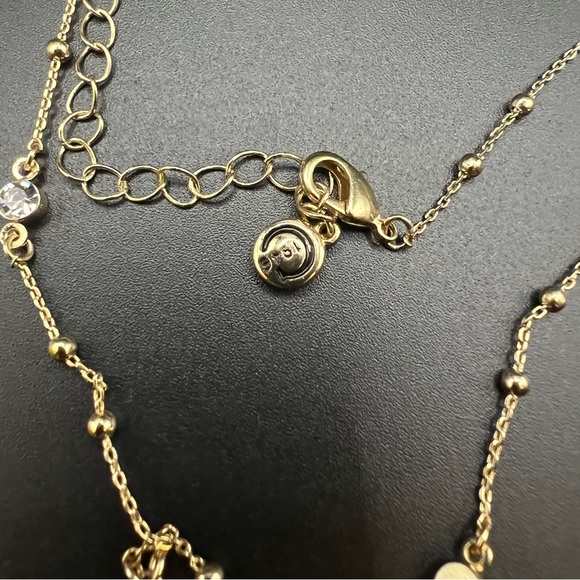 C1946 Gold Tone and Rhinestone Rosary Style Necklace - Picture 4 of 5